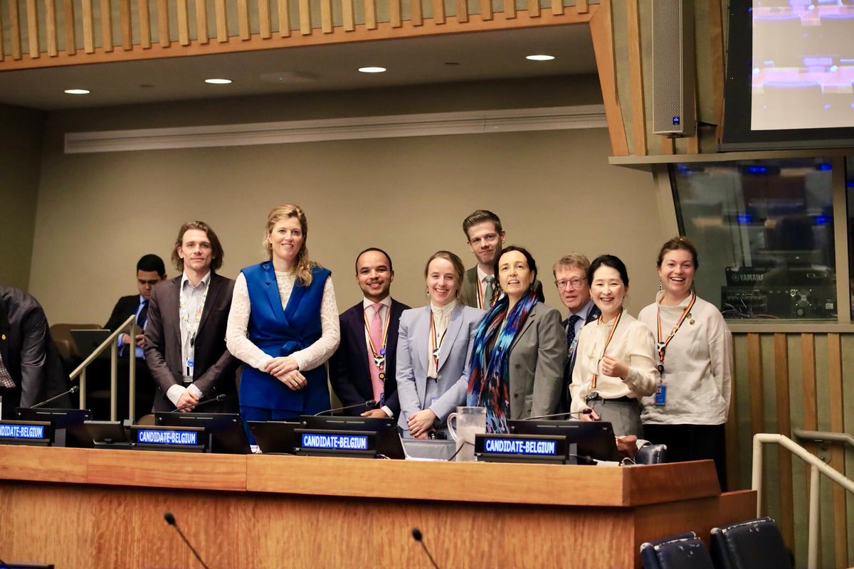 BelgiumUN's tweet photo. Full house and a very engaged audience at 🇺🇳 this morning as H.E. Annelies Verlinden, Minister of Justice in charge of the North Sea &amp; Sophie Mirgaux, 🇧🇪 Envoy for the Ocean, presented the #BrusselsBBNJ Secretariat bid. 🌊

👉Read all about our bid here: https://t.co/OqsRB4EYsN https://t.co/zBSz2iNw09