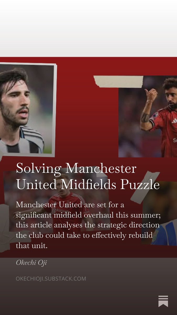 New article, where I speak on the possible directions Manchester United could take in their much anticipated summer midfield rebuild.

Like, share, and subscribe if you fancy. Link in thread.
#ManchesterUnited #Premierleague #Mainoo #BrunoFernandes