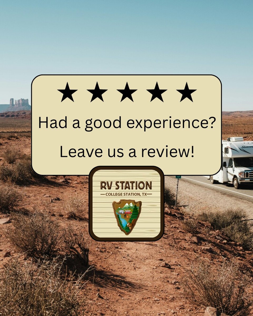 Had a great experience with us? It’s your feedback that helps others start their RV journey with confidence. Leave a review for RV Station College Station!

Check us out! 🔗 rpb.li/jq83

#RVStationCollegeStation #RVReviews #CustomerFeedback