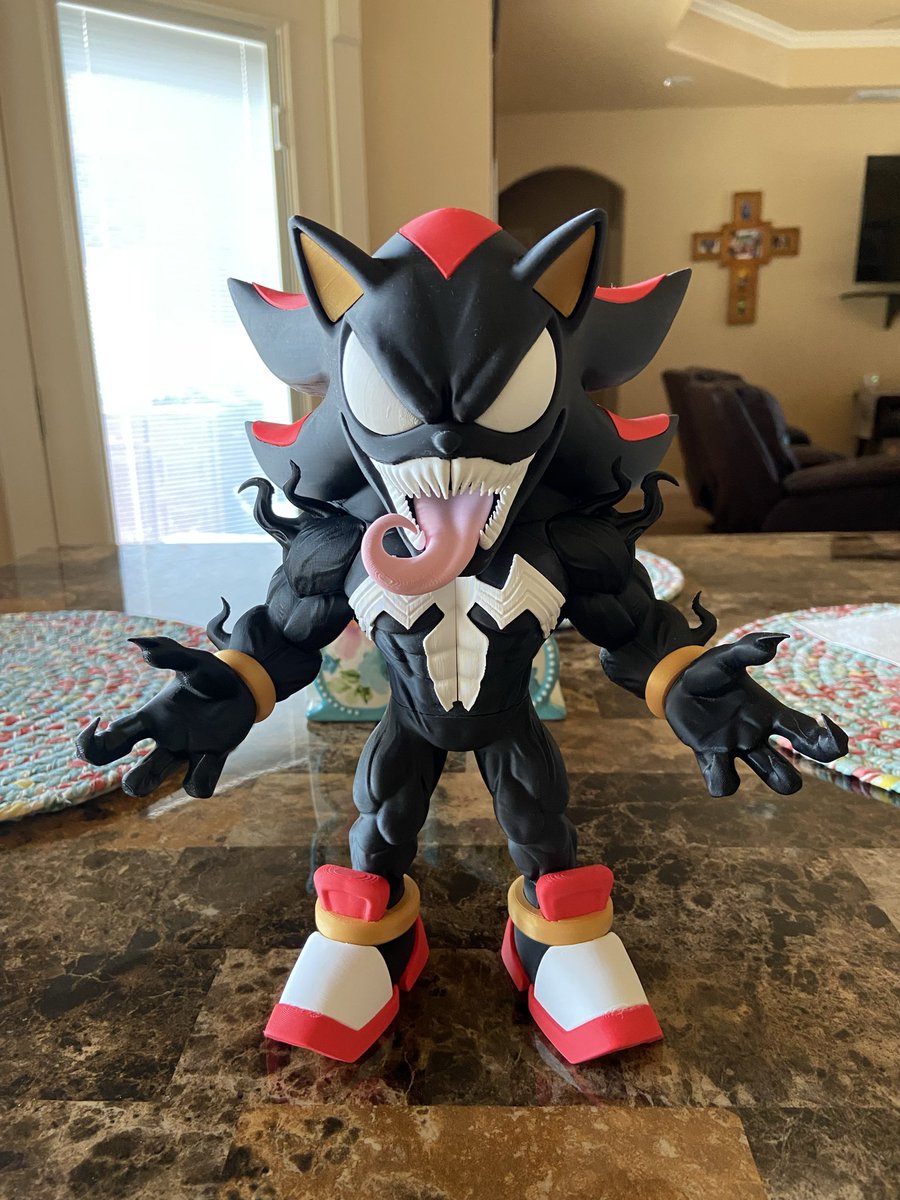 ryanredx4's tweet image. My Shadow X VENOM Mashup 3D Print #Shadowthehedgehog #Venom #Mashup #3dprint