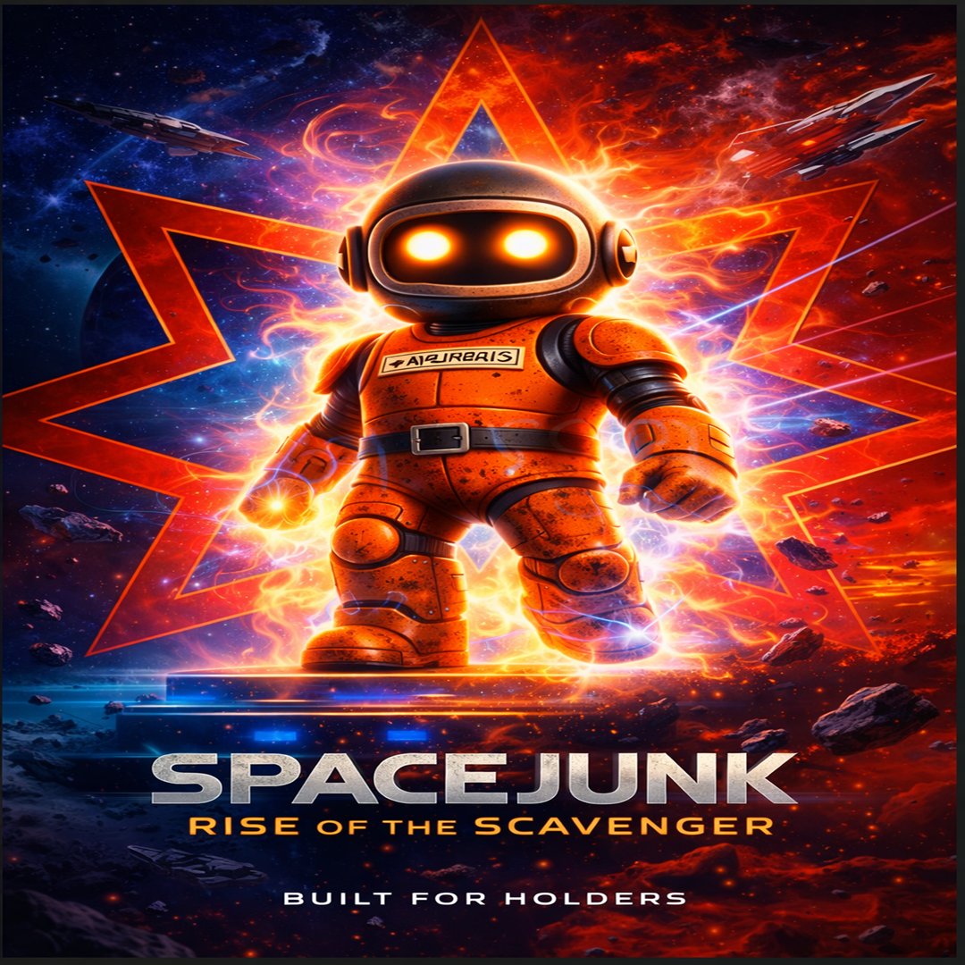 SpaceJunkRise's tweet photo. SpaceJunk: Rise of the Scavenger isn’t built for flippers.

It’s built for HOLDERS.

🧬 Your Scavenger isn’t just art it’s progression, identity, and access inside a growing universe.

Here’s what that means 👇

🔹 Loyalty is measured, not assumed
Snapshots track real holders no staking, no lockups.

🔹 Earn XP just by holding
+50 XP every snapshot. No grind. Just commitment.

🔹 XP = MORE rewards
Royalties are distributed to holders weighted by XP.

🔹 100% holder-aligned
No team tax. No hidden cuts. Builders hold like you.

🔹 Quarterly rewards
Clear system. Fair distribution. Predictable structure.

🔹 Discord = where it comes alive
Ranks. Private access. Lore drops. Missions. Influence.

🔹 This is just the beginning…
DAO governance
Scavenger progression systems
Future drops & access
A full sci-fi universe expanding in real time

This isn’t hype.

This is a system designed to reward belief.

Welcome to the GJF ⚔️

Coming June 1st 2026