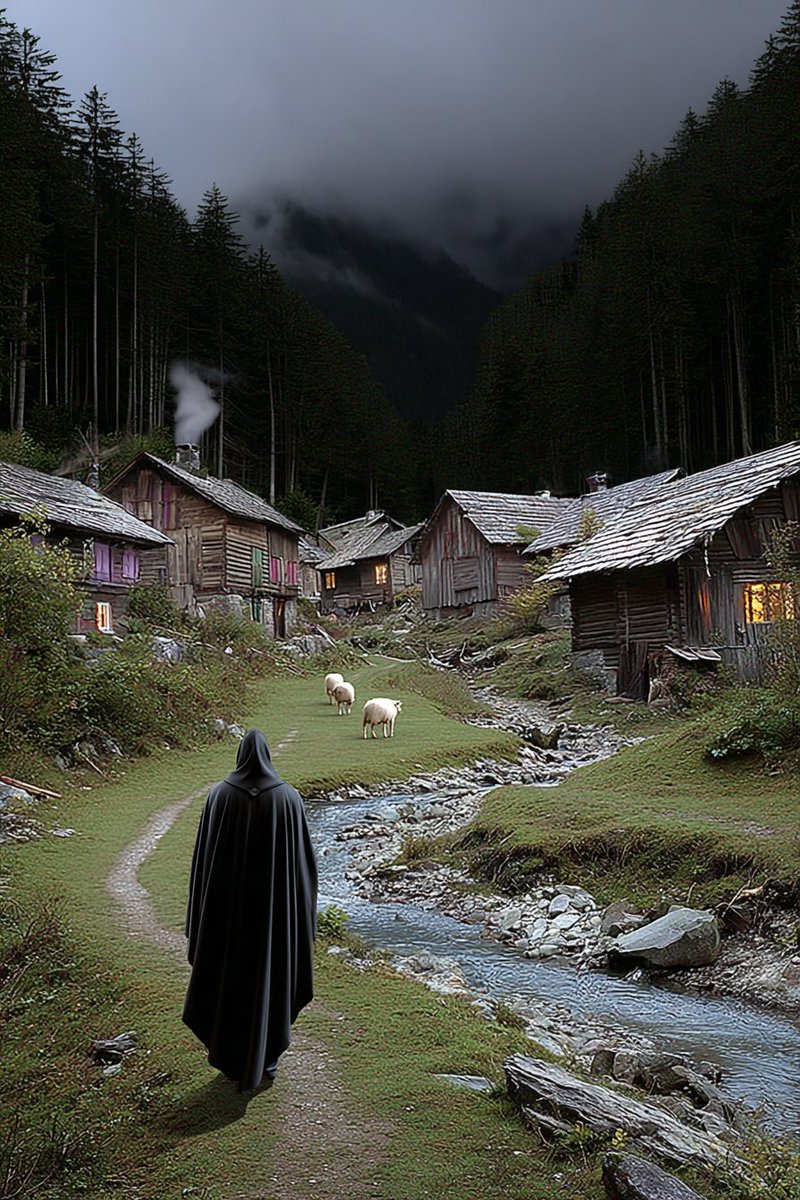 The Angel of Death's Arrival in the Village

#AIart #AIPainting #fantasyart