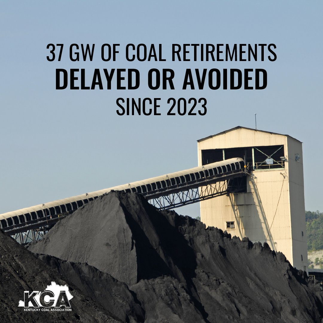 KentuckyCoal's tweet image. Since 2023, 37+ GW of U.S. coal retirements have been delayed or avoided — one-third of all announced retirements. At least 10 GW since the start of 2025 alone. #KYCoal #GridReliability