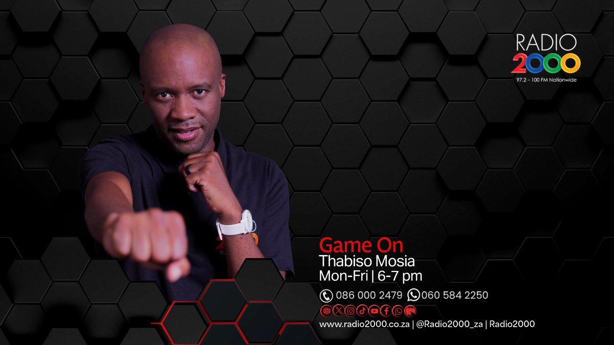 Radio2000_ZA's tweet image. #GameOn with Thabiso Mosia weekdays 6-7pm