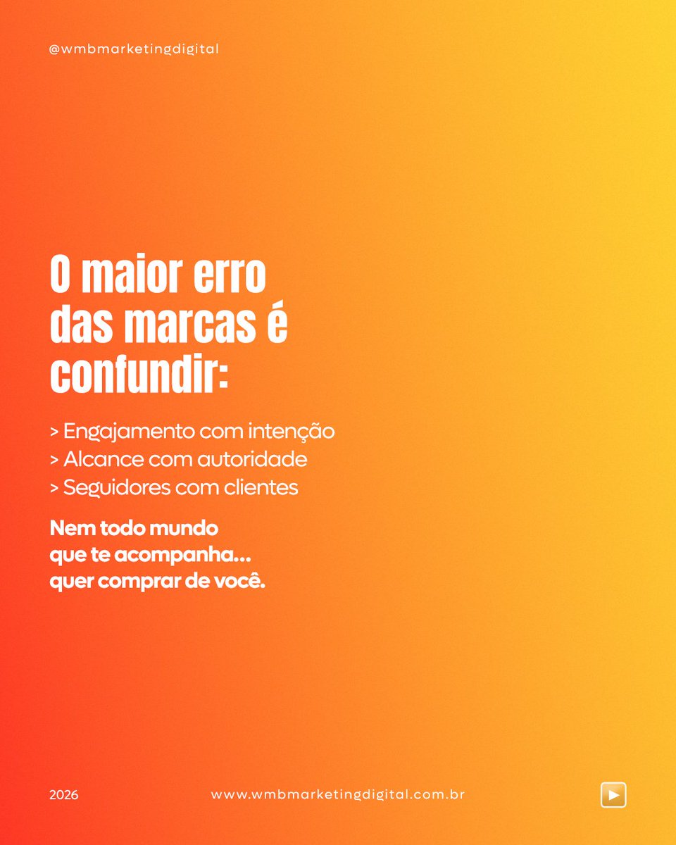 Veja o carrossel completo no perfil: instagram.com/wmbmarketingdi…

Se você quer posicionar sua marca para gerar resultado de verdade, fale com a WMB.

#marketingdigital #posicionamentodemarca #vendasonline