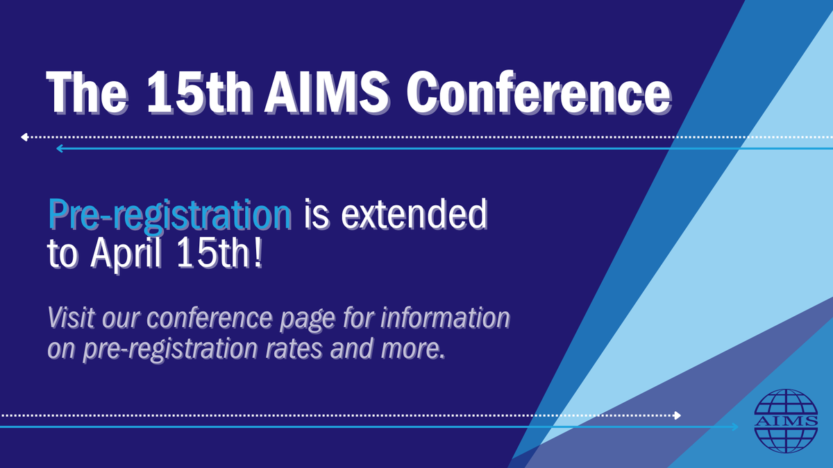 AIM_Sciences's tweet photo. Pre-registration for our upcoming conference is now extended through April 15! Visit our page for more information on the conference and to pre-register at the best possible rate before the early bird period ends. Link to register in comments. #AIMSConference #AIMSConference2026 https://t.co/mLiUgkh68F