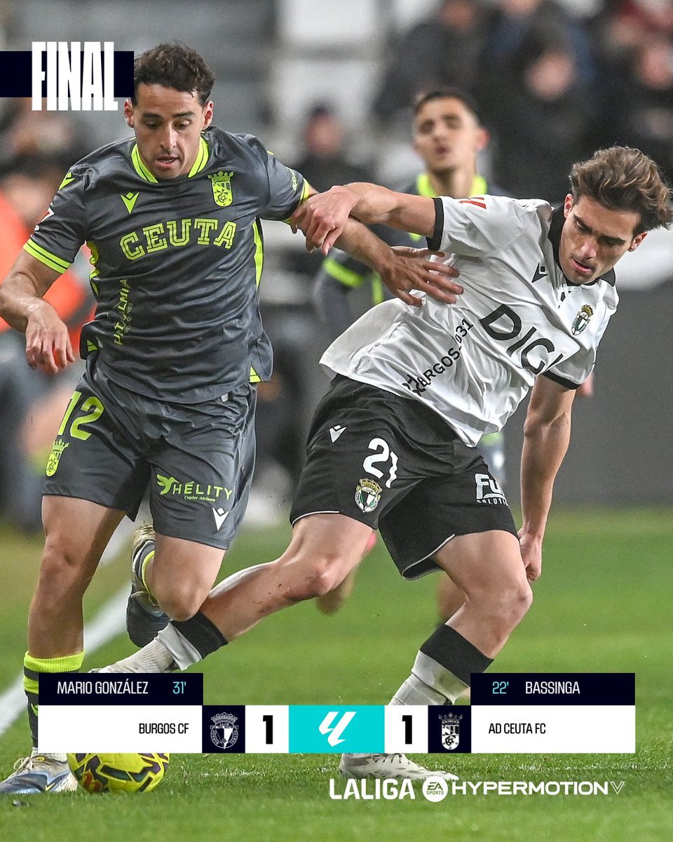 partidazocope's tweet photo. 💥 Final en El Plantío

🆚 @Burgos_CF 1 - 1 @ADCeuta_FC 

⚖️ Tablas que mantienen al Burgos en puestos de playoff

📻 #PartidazoCOPE https://t.co/fCsdF0QiGx