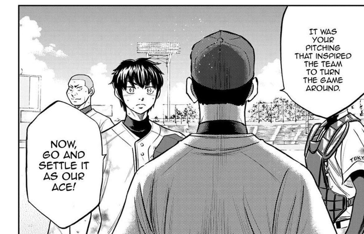being entrusted to pitch for the entire game as the ace… oh my sawamura eijun