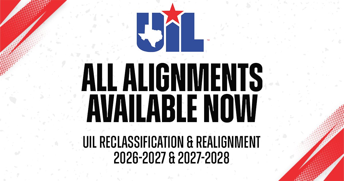uiltexas's tweet photo. The 2026-2027 district alignments for all other UIL activities are now available on the UIL website.

🧑‍💻 https://t.co/NsGjaWA6kV https://t.co/sDOGL1cL16