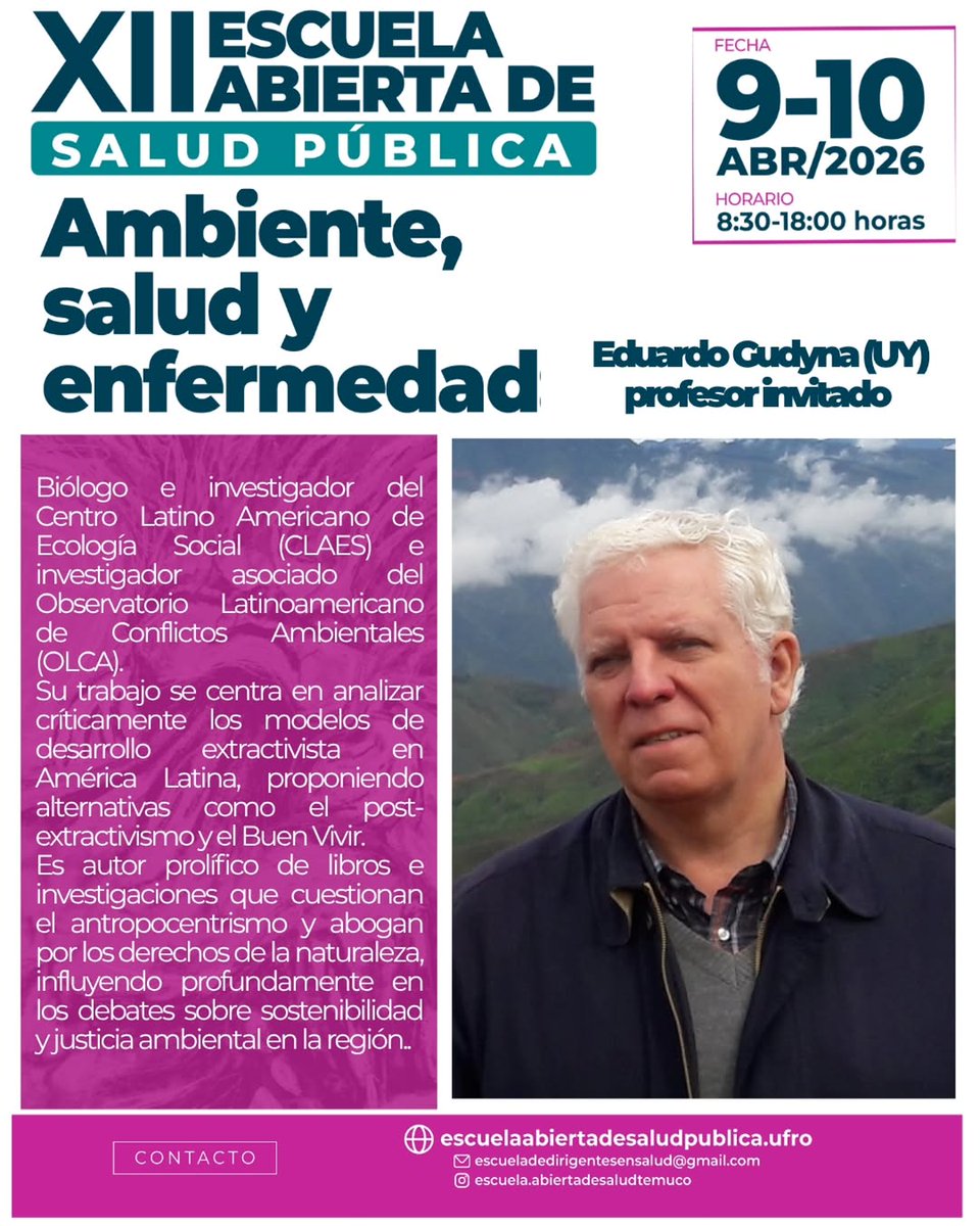 EGudynas's tweet photo. Derechos de la Naturaleza y Ética Biocentrica; un placer poder compartir sobre ese necesario cambio de postura ante la crisis actual. Mi aporte a la Escuela Salud Pública con UFRO / Temuco / Chile y otras organizaciones. 
Participando desde @cedib_com @olca_chile y Claes. https://t.co/mo25uxjHZg