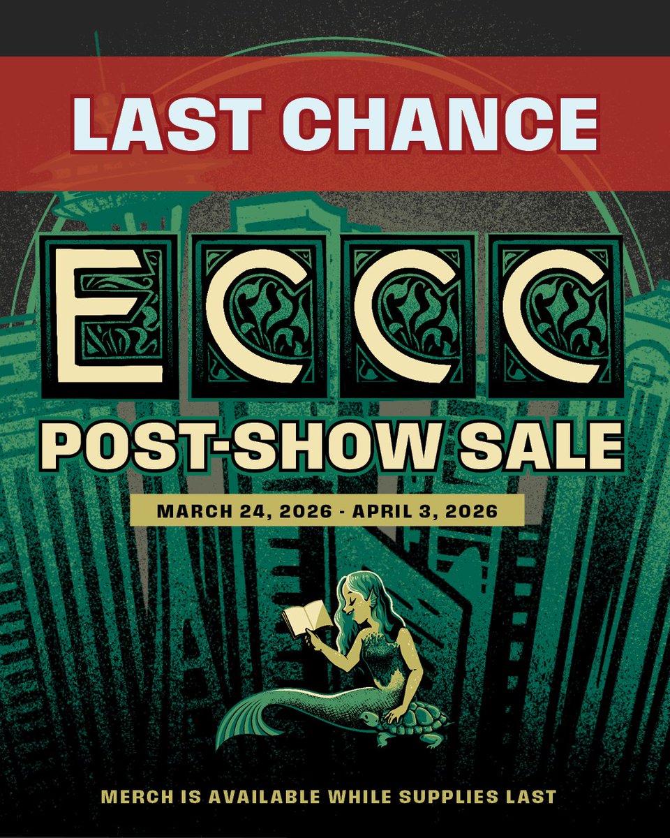 emeraldcitycon's tweet photo. This is your last chance to get your hands on Official ECCC 2026 Merch. Once it’s gone, you won’t be able to find it again!

The sale ends on April 3, 2026

Score your Official ECCC Loot here: https://t.co/26nxZO7zrH https://t.co/6f7vt1TVaj