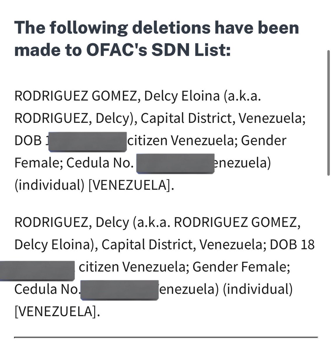 Naldoxx's tweet photo. Delcy Rodríguez ha sido eliminada de la lista de sancionados de Estados Unidos.

https://t.co/PeStaObKIU https://t.co/t66DArgebU