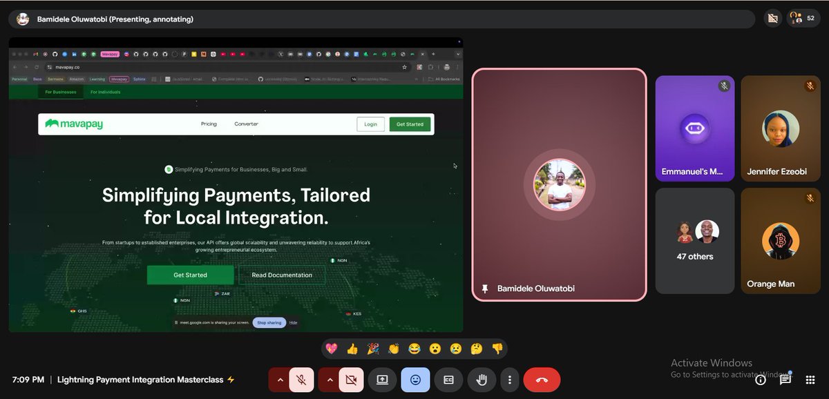 FreeRoutingAf's tweet photo. Day 1 of the Lightning Payment Integration Masterclass is complete!  

We had the pleasure of hosting @tobi_bams, Co Founder and CTO of @mavapay, who led an in depth session on Merchant Payment Integration using MavaPay.  

It was a truly hands on session, focused on practical implementation rather than just theory as participants were guided through real workflows, gaining a clear understanding of how to integrate Lightning payments into their applications and business processes.  

The energy, engagement, and curiosity in the room made it a powerful start to the masterclass.  

Looking forward to Day 2. 🚀