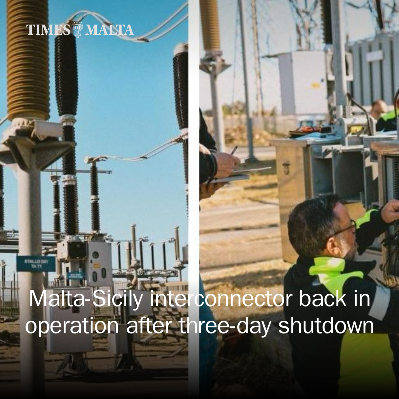 TheTimesofMalta's tweet image. Malta-Sicily interconnector back in operation after three-day shutdown mrf.lu/6LBr