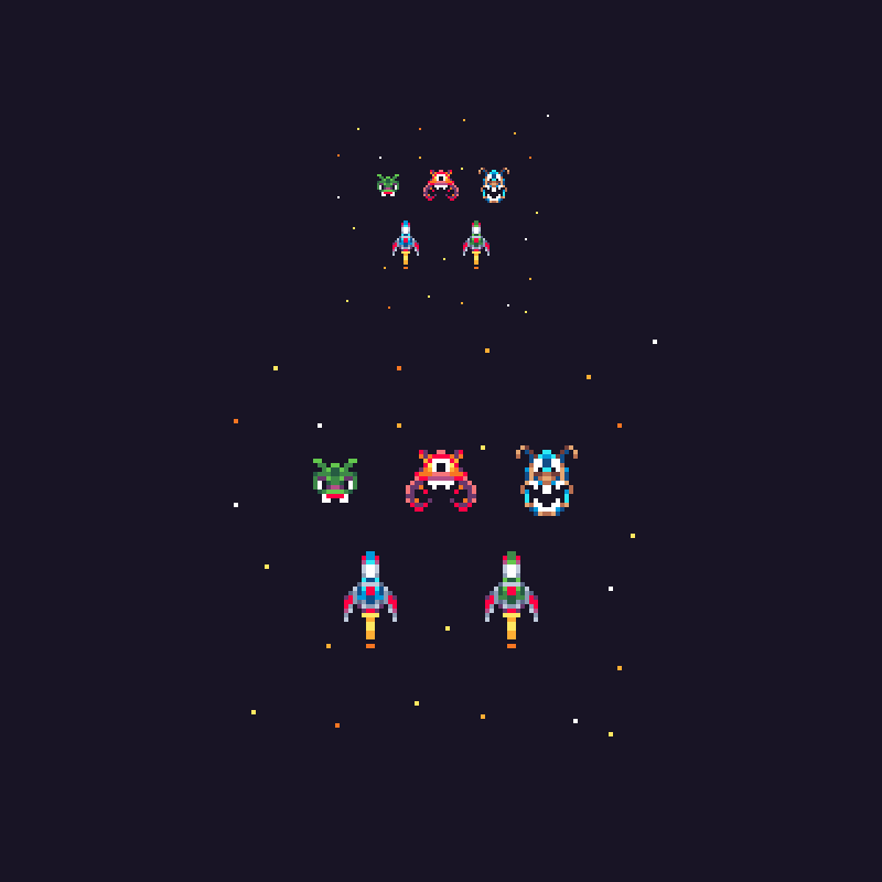 noisechip's tweet photo. A new test for my portfolio, I love vertical #shooters 🙂
#pixelart #gameart #indiedev #gamedev https://t.co/06v9TfVRCK
