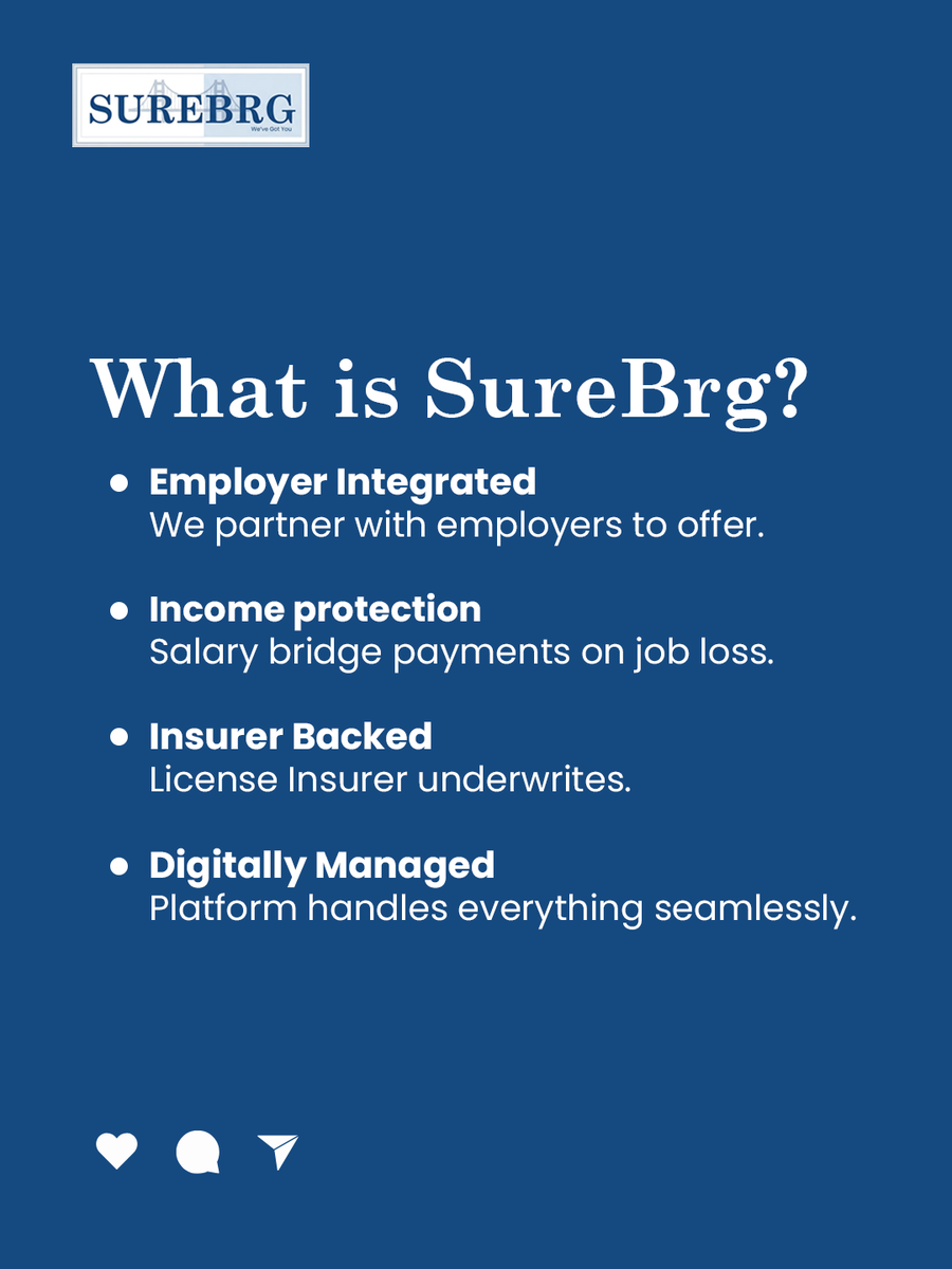 SureBrg's tweet photo. Welcome to April 🌉

Welcome to SureBrg
Nigeria’s income protection platform for workers who deserve a safety net.

Lose your job? Your income shouldn’t disappear overnight. We’re changing that.

#SureBrg #WeveGotYou #IncomeProtection #Insurtech https://t.co/AK3LwFdZiT