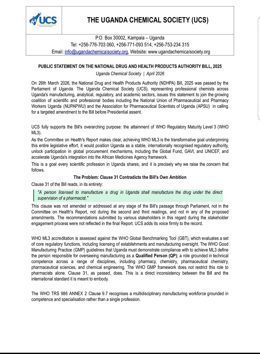 Uganda Chemical Society tweet media