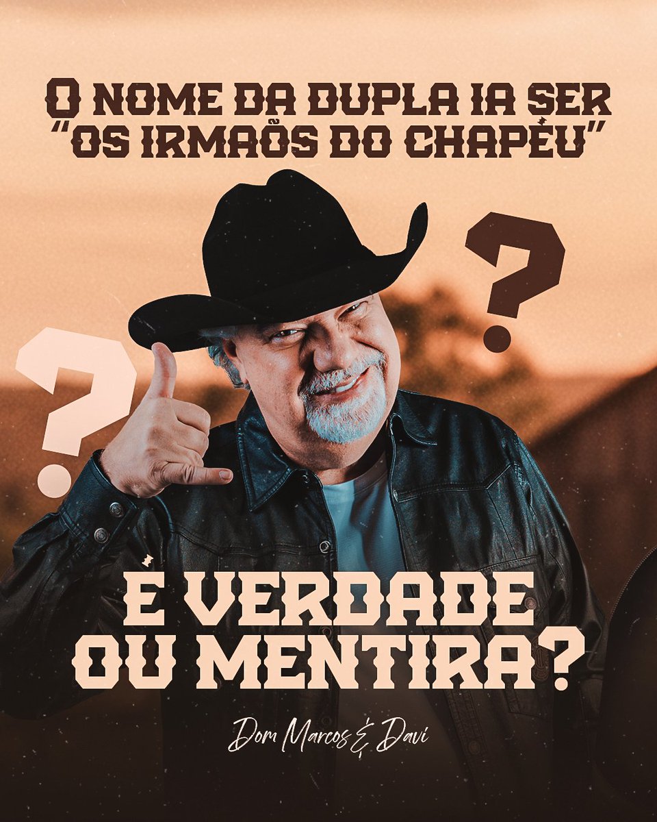 DomMarcoseDavi's tweet photo. E sem pesquisar hein moçada… queremos ver 👀
#osveiaodochapeu #dommarcosedavi https://t.co/5ipexxKuIQ