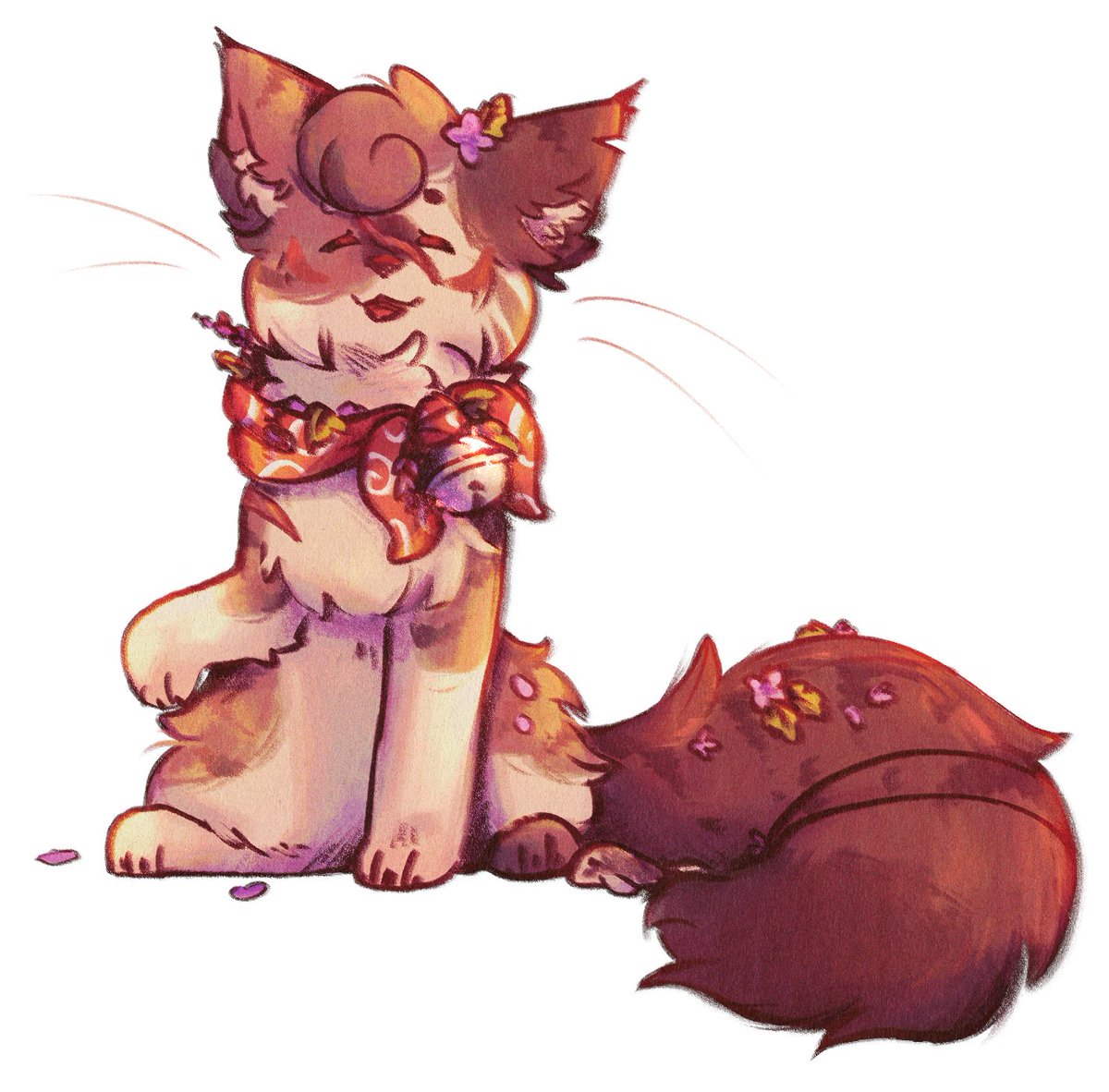 Pinkusdean's tweet photo. just a kitty. had a recolour april fools prompt so she lost her bright orange tail https://t.co/0TxqzmUuZU