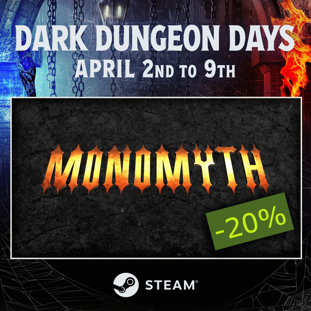 Monomyth is 20% off during Steam's #DarkDungeonDays

Check it out and take a look at all the other cool dungeon crawlers that are on sale right now! 🫡