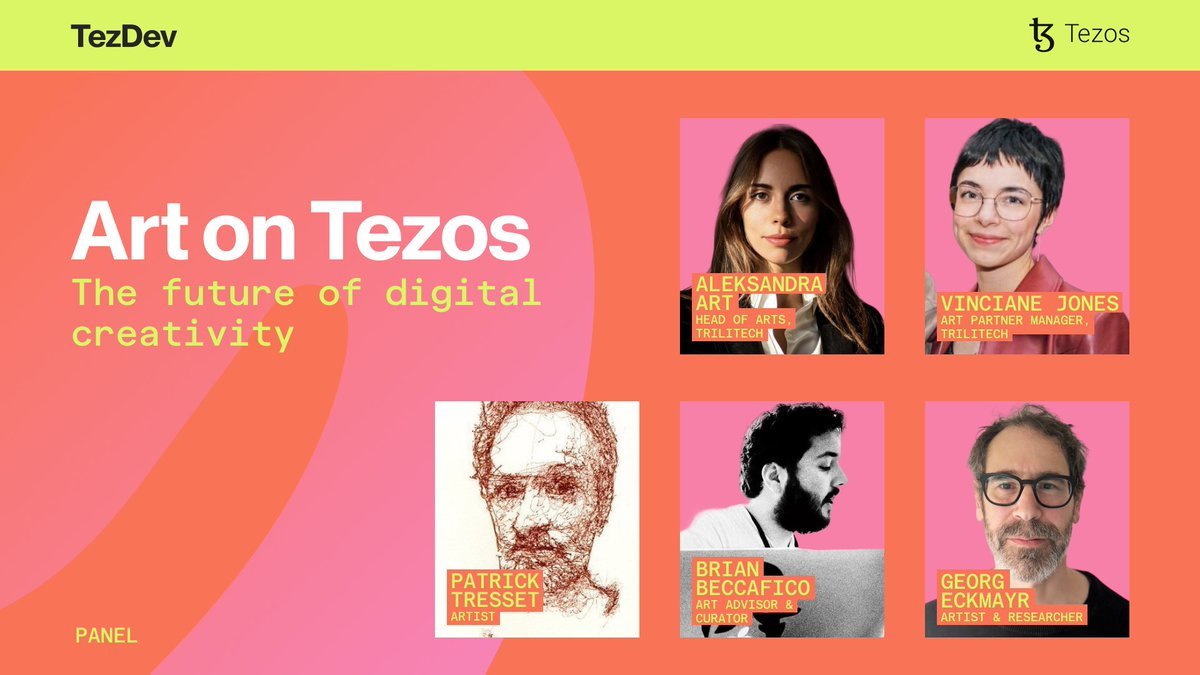 Georg_Eckmayr's tweet photo. ★ Great day at #TezDev in #Cannes ★
→ Thanks for inviting me on the panel on the future of digital creativity @tezos @aljaparis . → & I am highly impressed by this 360 installation of my work → "RAW MATERIALS – A column of random numbers" in the collection of @darbycrash58. Thanks @kikanicolela for your curation and finally @vinciane_j for the video documentation.