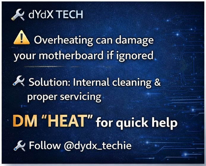 dydx_techie's tweet image. 💻 Laptop overheating?
These are the warning signs 👇
❓ Which one have you noticed?
📲 Follow @dydx_techie for repair tips
💡 Save this post &amp;amp; share with someone

#TechTips #PhoneRepair #LaptopRepair