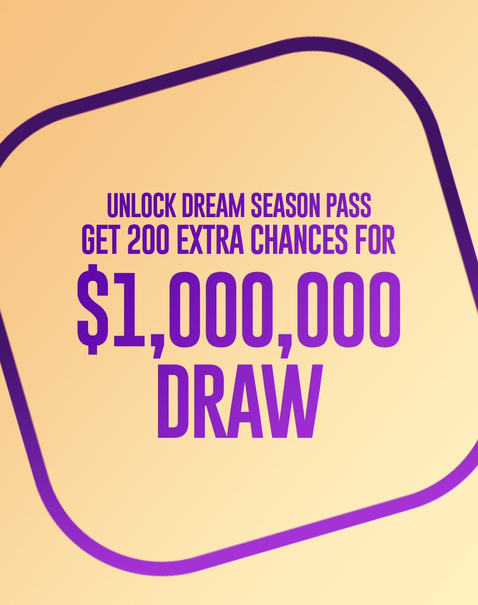 Dream_MBC's tweet image. Just 1 day to go.
Unlock the Dream Season Pass and boost your journey with 200 extra chances toward the $1,000,000 draw - plus access to the $250,000 and $20,000 draws.
More chances. Greater rewards.
Only on MBC Dream.

#MBCDream #DreamBig #YourChance #WinBig #20thAnniversary