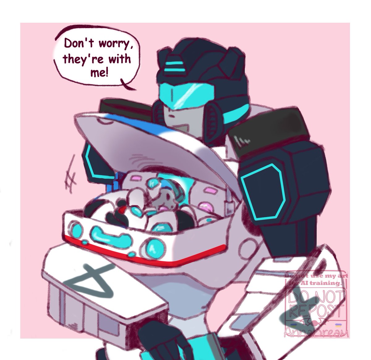 AnnaDream24's tweet image. Jazz carried his newborn sons under his hood like a kangaroo &amp;lt;3
    
#jazzprowl #mechpreg
