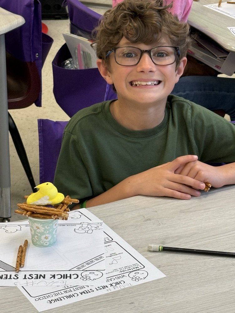 M19_MES's tweet photo. Mrs. Zaldana's 2nd grade class at MES learned about shapes, simple machines, construction, and engineering using snacks to build a Chick Nest. #MESProud #19EveryStudent https://t.co/WNTuLU2P4r