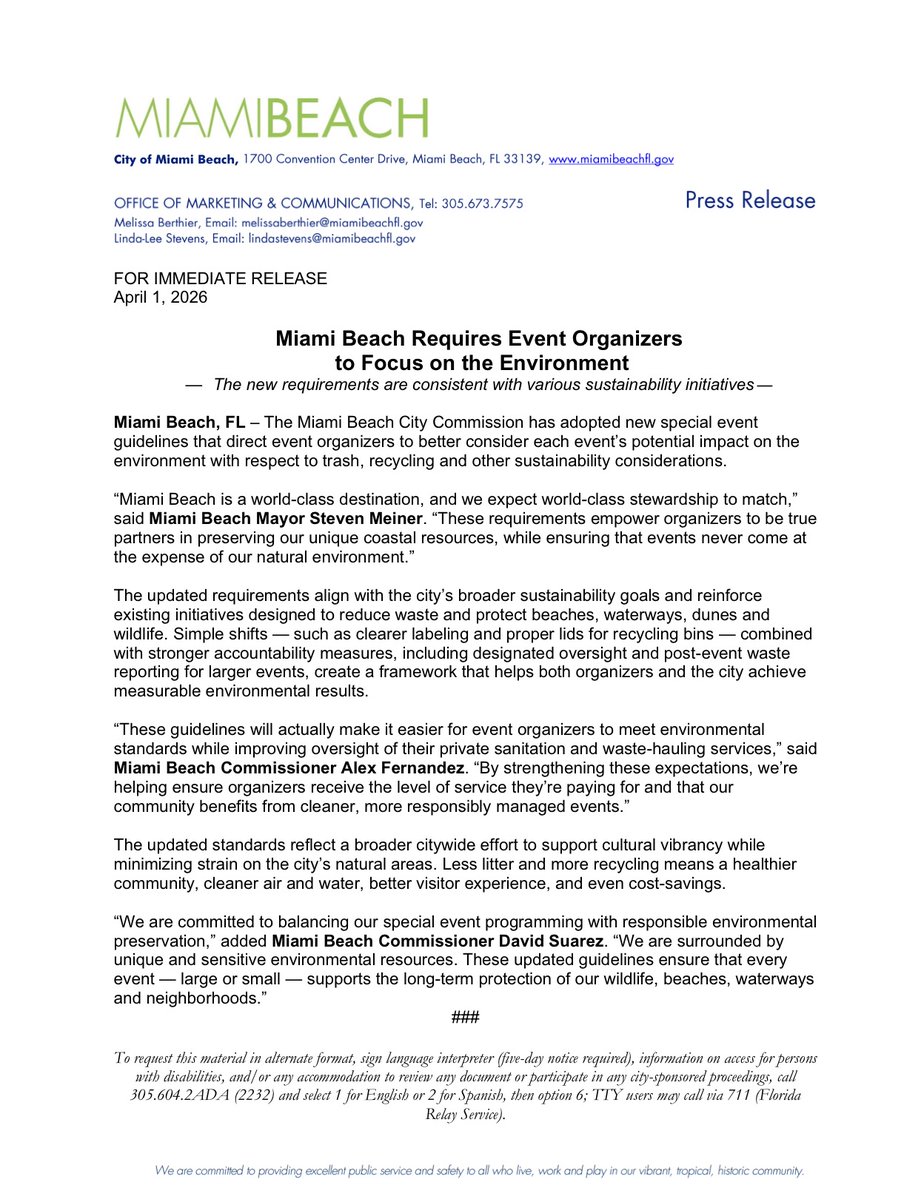 City of Miami Beach tweet media