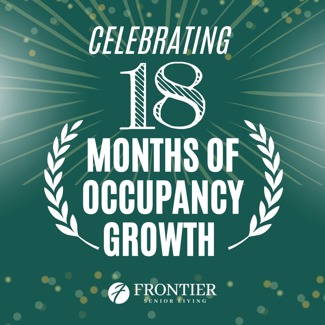 frontierseniors's tweet image. Hello, 18 months of occupancy gains! That’s right, Frontier Senior Living just celebrated its 18th consecutive month of occupancy growth. Our people-first approach is changing the game in senior living. See how at frontierseniorliving.com.

#FrontierCulture #SeniorLiving