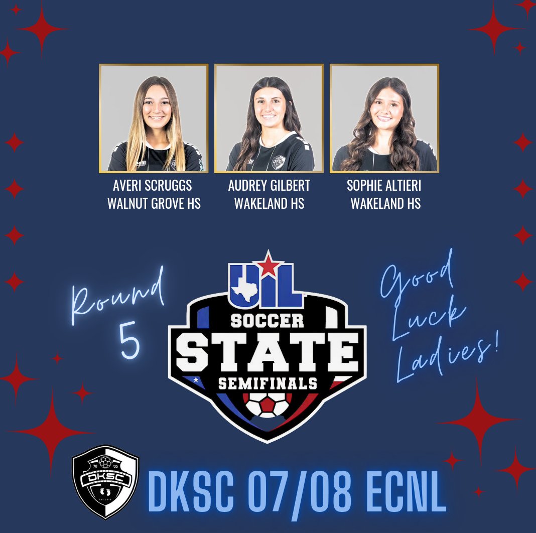 dksc_08_ECNL's tweet photo. 🏆Congrats to our Regional Final Champs‼️
Good luck 🍀 in Round 5️⃣ of UIL State Semifinals!!
#DKSCSTRONG #DKSCPROUD
@SportsDayHS @DKSC_official @JorgeHervert8 @ImCollegeSoccer @ECNLgirls @TopDrawerSoccer @TheSoccerWire @MaxPreps @ImYouthSoccer https://t.co/aTIhVtbZLf