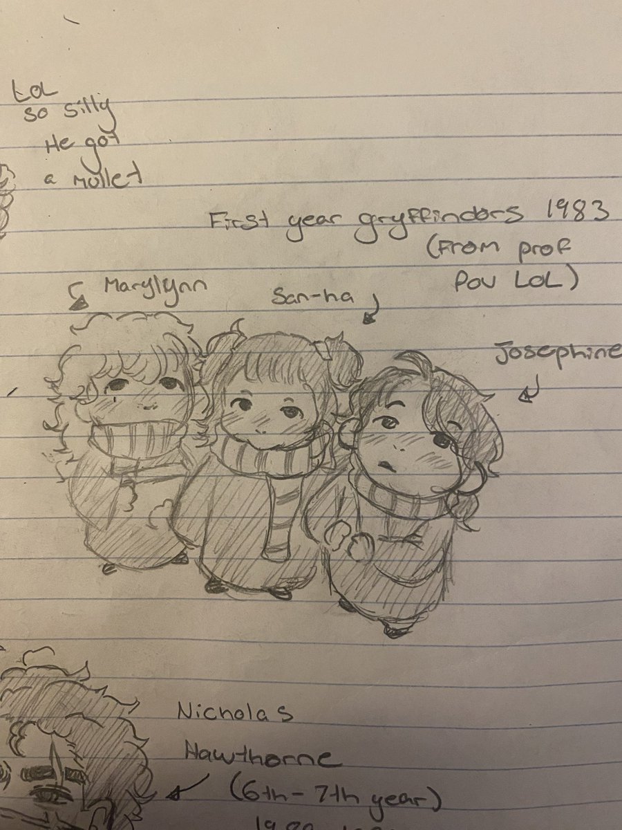 Ikbangers's tweet photo. I’ve been doodling a lot lately so I’m trying to get to drawing my main cast for my Harry Potter fic.. for now here’s my first year Gryffindor girls 

#harrypotter #fanfiction #doodle #ao3 #ocs https://t.co/AfaLSV7Si8