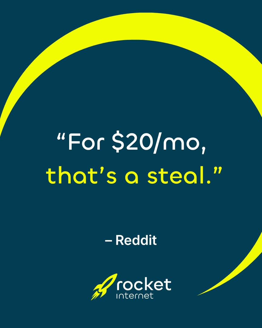 _RocketInternet's tweet photo. Internet, made simple:

$20/mo.
No additional fees
Guaranteed for 3 years

That’s it.

See what simple looks like ➜ https://t.co/lI2Qb8TaKw

#RocketInternet #HomeInternet #StayConnected https://t.co/d6DV5ekerH