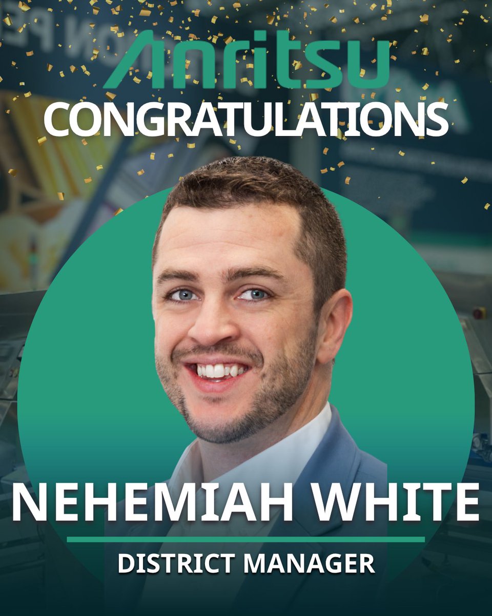 AnritsuSolution's tweet photo. 🎉 Team Promotion Announcement 🎉
We’re proud to announce Nehemiah’s promotion to District Sales Manager at Anritsu. With his customer focus and industry knowledge, he’ll continue to support our customers and drive growth across the district. 

 #anritsuteam #employeespotlight https://t.co/wPTHXMOO6z
