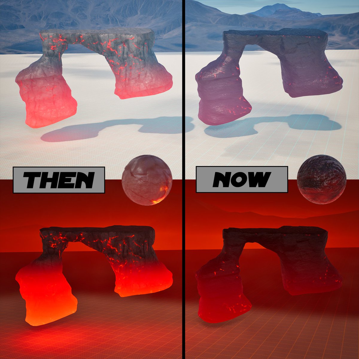 Wambliwaste1's tweet photo. I change the lava material of cliff! What s your favorite? 👀 #uefn #fncreative https://t.co/8wZ8ggtdJe