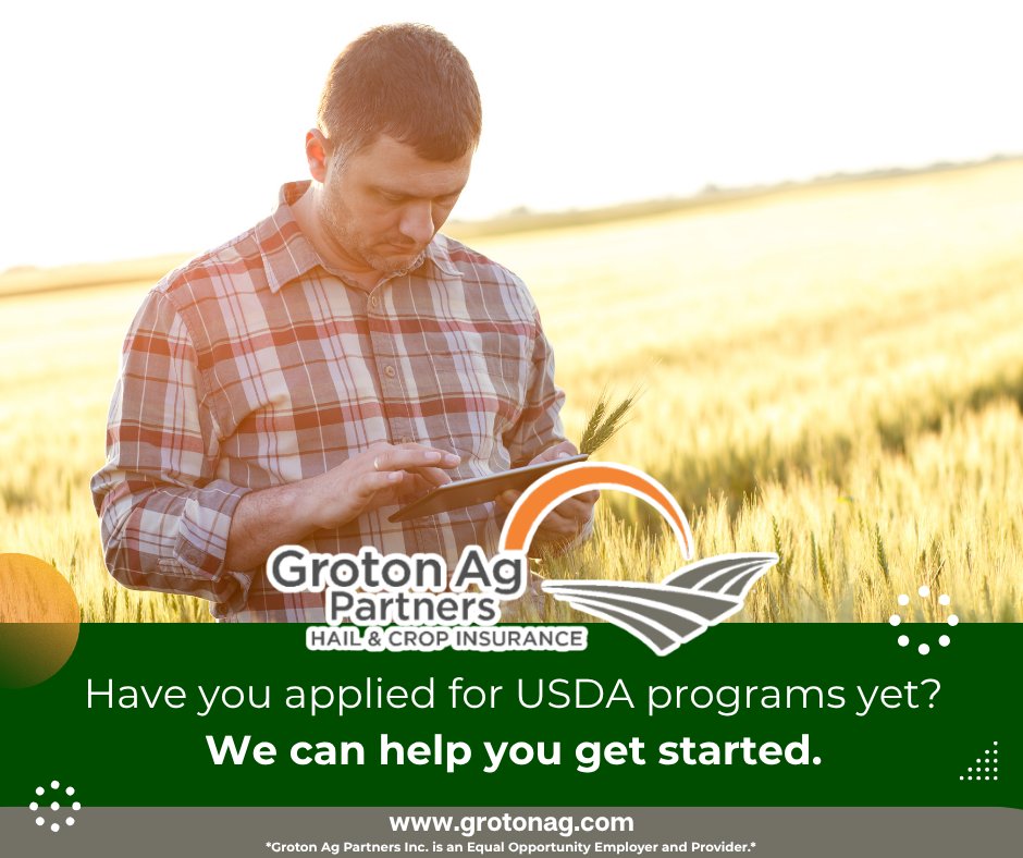 GrotonAg's tweet photo. Stay ahead of important USDA program deadlines this season.
✔️ General CRP signup deadline: April 17
 ✔️ Farmer Bridge Assistance: April 17
 ✔️ Disaster Relief Program: April 30
Don’t wait, give us a call today to check your eligibility. https://t.co/RoITLMGW6Z