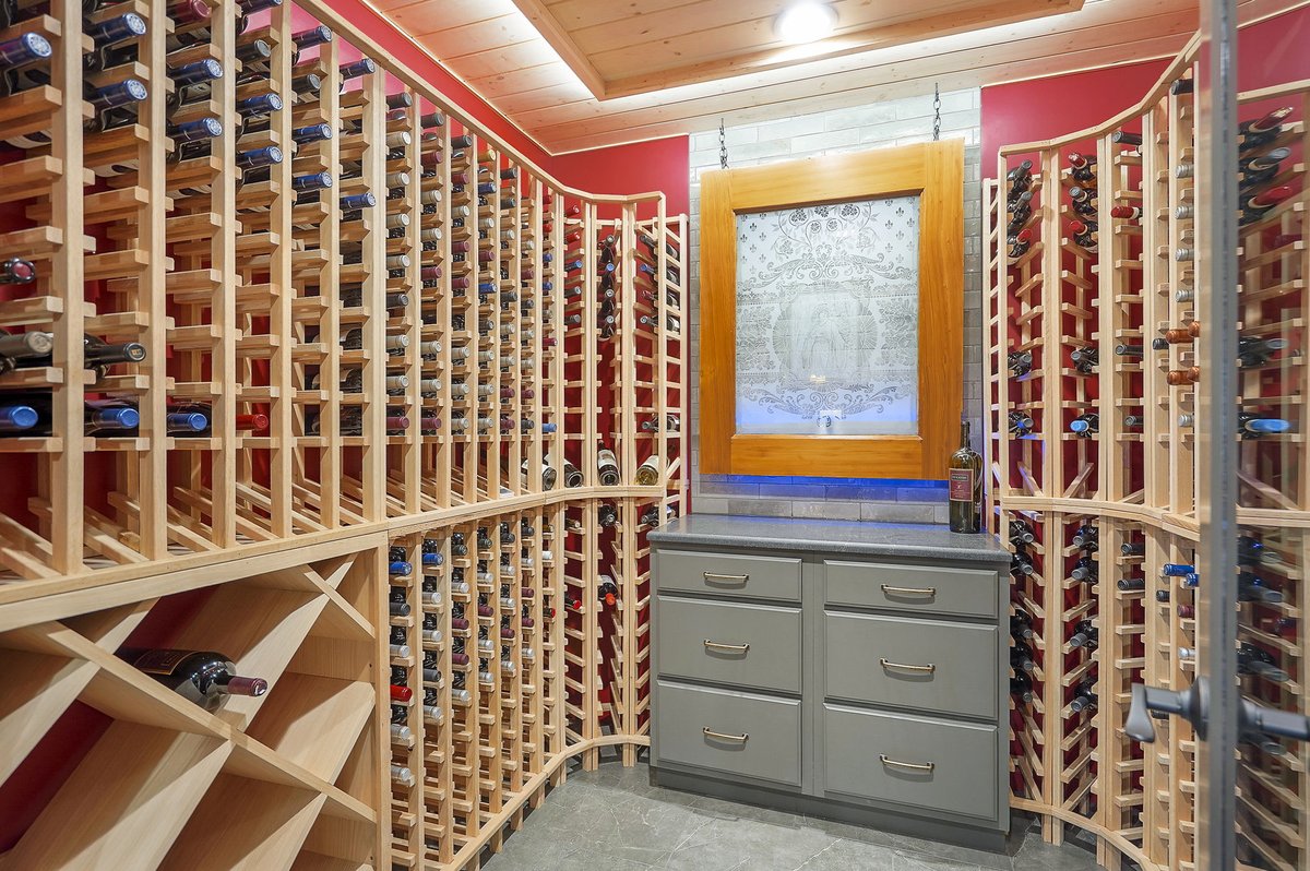 WineteerKC's tweet photo. Basement Bar + Wine Cellar
Wineteer had a great time designing &amp; finishing this basement. We designed and built out a custom whiskey bar, a stunning wine cellar, dining space, and a cohesive space built for entertaining.

Swipe to see the BEFORE &amp; AFTER
#BasementRemodel https://t.co/zS94MxibL5