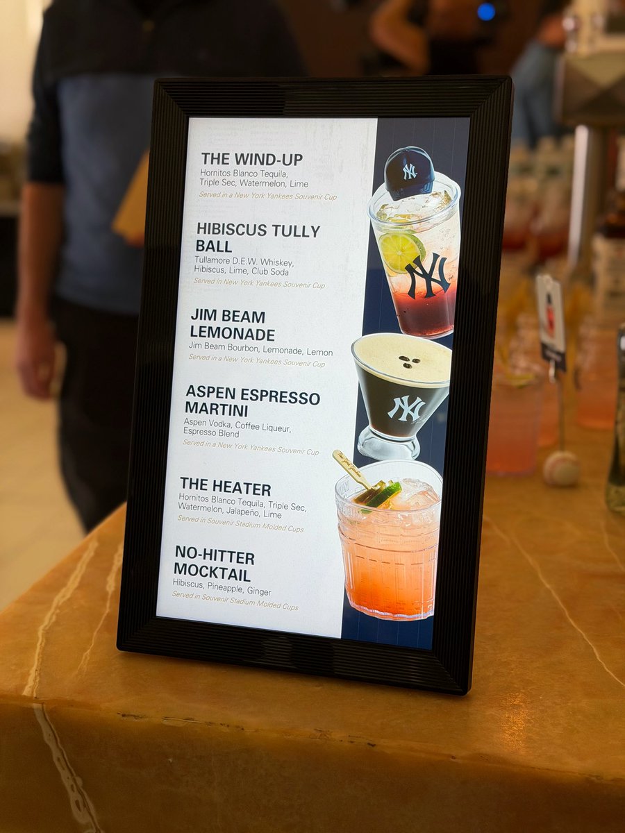 Full menu of the new drinks at Yankee Stadium this season