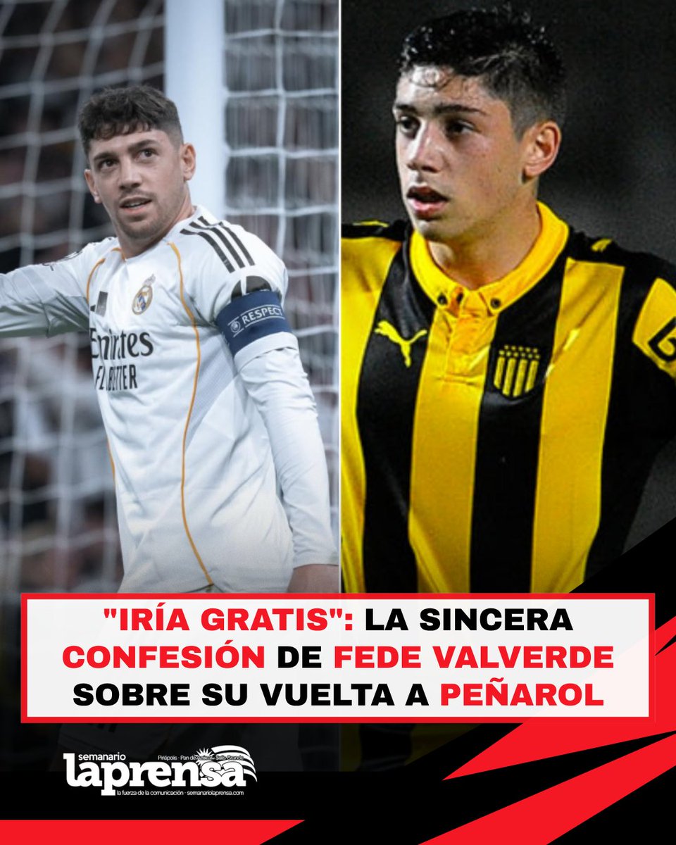 «Iría gratis»: La sincera confesión de Fede Valverde sobre su vuelta a Peñarol

semanariolaprensa.com/iria-gratis-la…
