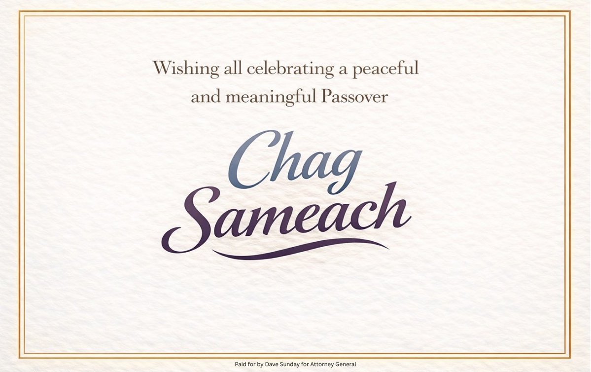 DaveSunday_'s tweet image. Wishing a meaningful Passover to all those celebrating across Pennsylvania and beyond. Chag Sameach.