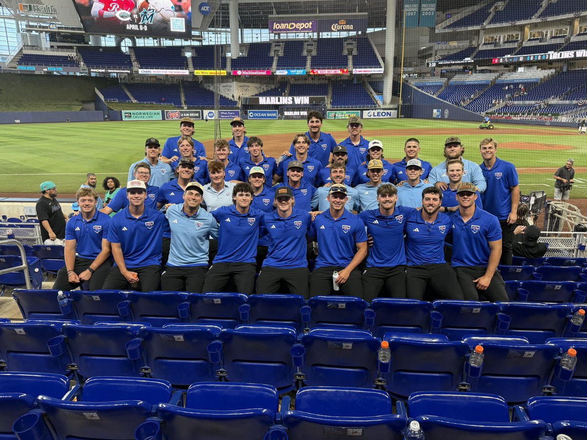 LATechBSB's tweet photo. The fellas had a blast at today’s @Marlins game in Miami!

(Don’t worry, that’s water in @rowan_hudson’s can) https://t.co/UDU2qlKyLr