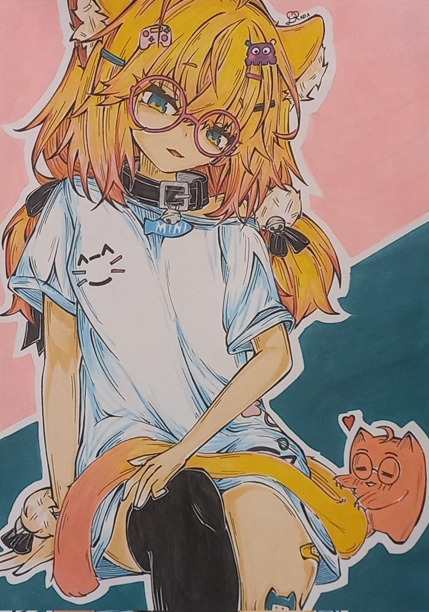 DR_4_real's tweet photo. While i felt the miyu model was cute, Mini's 'miniko' model is cute af, too. The yellow hair is something i feel i didn't get quite right here, but i did put my best foot forward for this piece. All that aside, congrats to mini on the 3d, was there, and was very poggers.
#minyart https://t.co/7T5xWYKI5U
