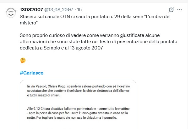 Quelli di OTN fanno video sconclusionati, ma anche chi si iscrive per criticarli, usando come nome la data dell'omicidio, in quanto a stranezze, è messo male... #Garlasco