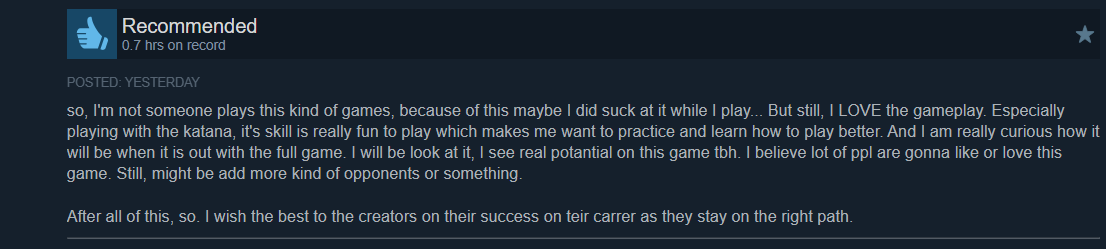 FlexbergGames's tweet photo. Comments like these are truly motivating, this is why I love game development! 🫠 https://t.co/d6zzfSCC2e