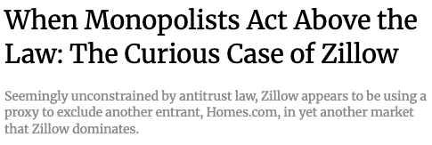 Zillow and Redfin should be making the housing market more accessible and affordable for Americans looking to a buy a home.
 
Instead, they’re being sued for killing competition to juice their profits.
 
Concentrated corporate power is making this country unaffordable.