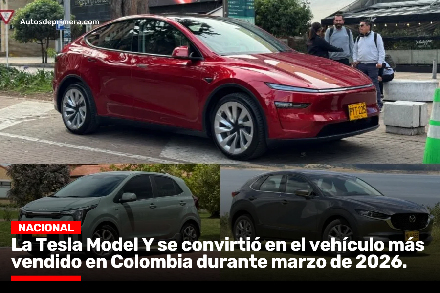 Autosdeprimera's tweet image. #VENTAS | La Tesla Model Y lideró el ranking de los vehículos más vendidos en Colombia durante marzo de 2026, seguido por el Kia Picanto y la Mazda CX-30. 

Más datos aquí: 
autosdeprimera.com/noticias/notic…
#teslacolombia #teslamodelY