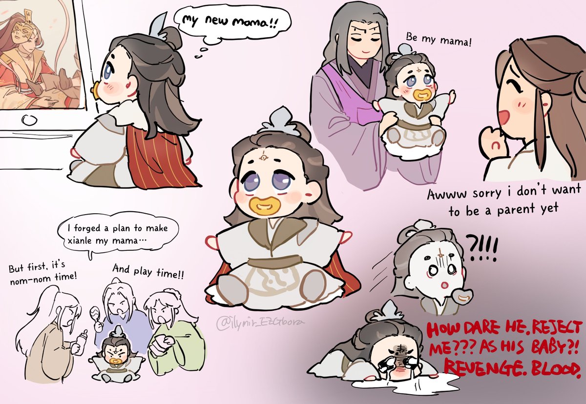 ilymir_EZGbora's tweet photo. My april fools AU: Junwu ascended as a toddler, now he wants Xianle as his new mom #tgcfspoiler #junwu https://t.co/adEhnr13ey