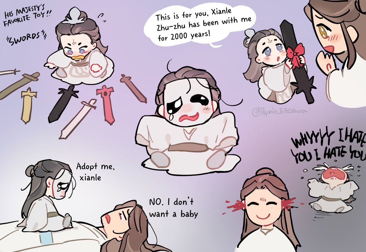 My april fools AU: Junwu ascended as a toddler, now he wants Xianle as his new mom #tgcfspoiler  #junwu