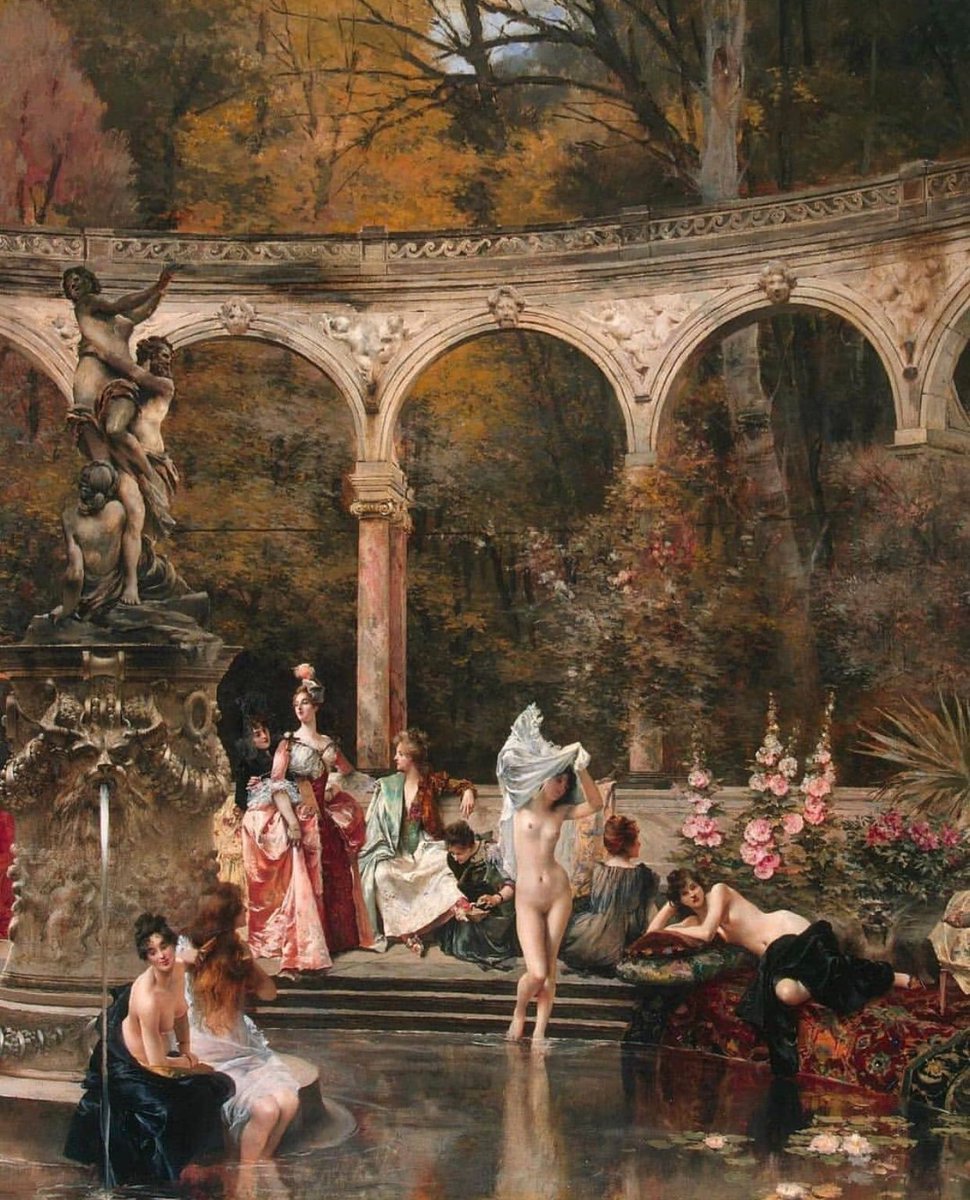 ArtorOtherThing's tweet photo. Bathing of Court Ladies in the 18th Century, by François Flameng (1888) https://t.co/Fxlh5PWKMF